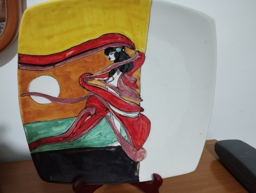 Piatto ceramica decorato - ceramica,