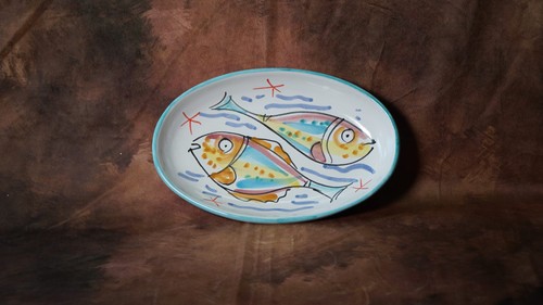 Piatto ovale decoro naif - ovale, "naif"