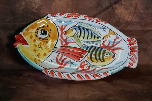 Piatto pesce ovale decoro