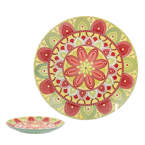 Green tuscany ceramic plate - tuscany,