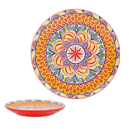 Red tuscany ceramic plate - tuscany, 8.5"