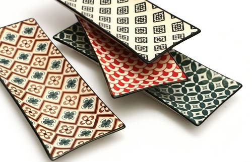 Piatto rettangolare mosaik set - mosaik,