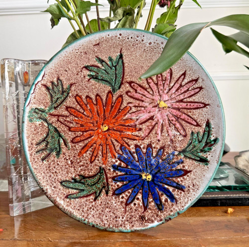 Piatto con decoro fiori in - piatto,